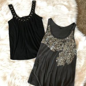Black and grey Express tank tops